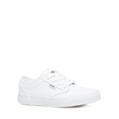 Boy's white lace up trainers